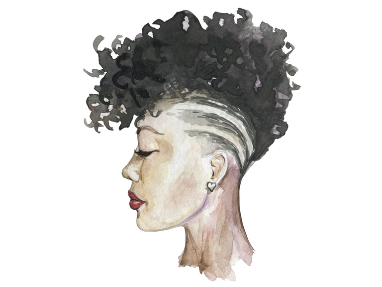Watercolor Afro Girl Qween Crown (003)