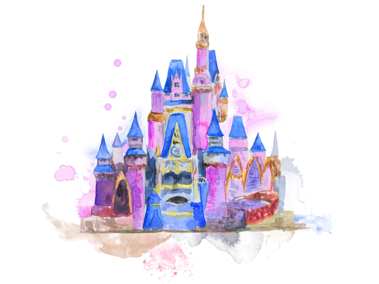 Disney Castle Cinderella Violet Blue
