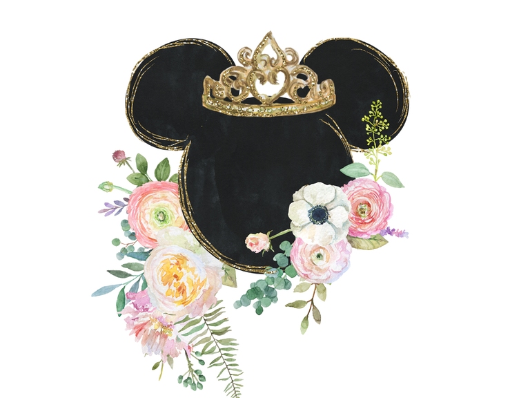 Disney Princess Is Training Mickey Head Floral