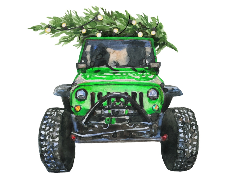 Green Jeep Christmas Tree