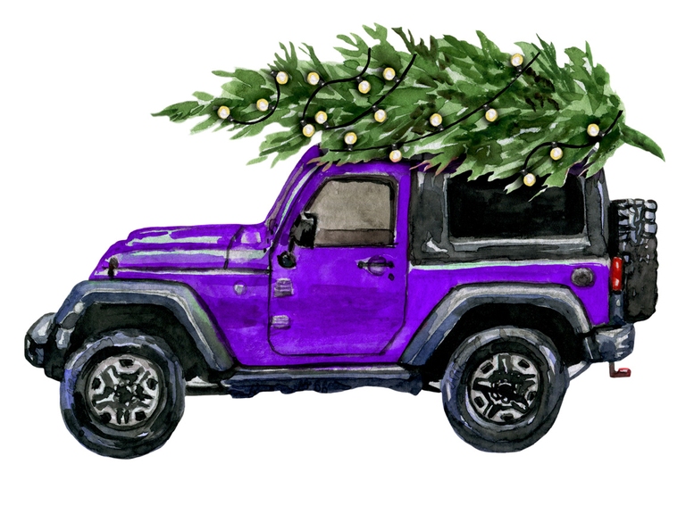 Jeep Purple Christmas Tree