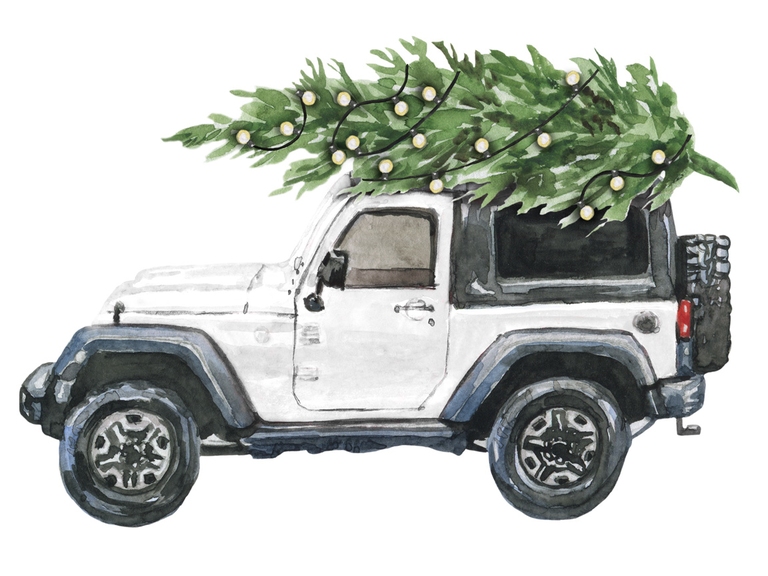 Jeep White Christmas Tree