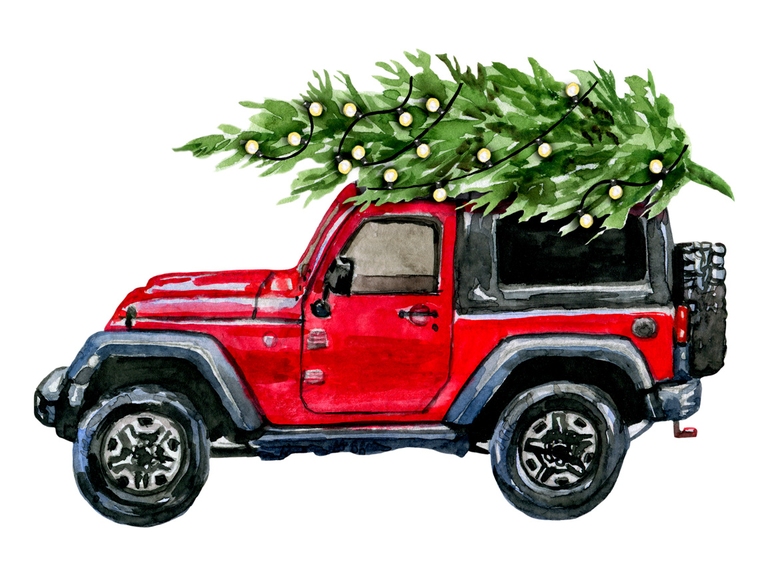 Jeep Red Christmas Tree