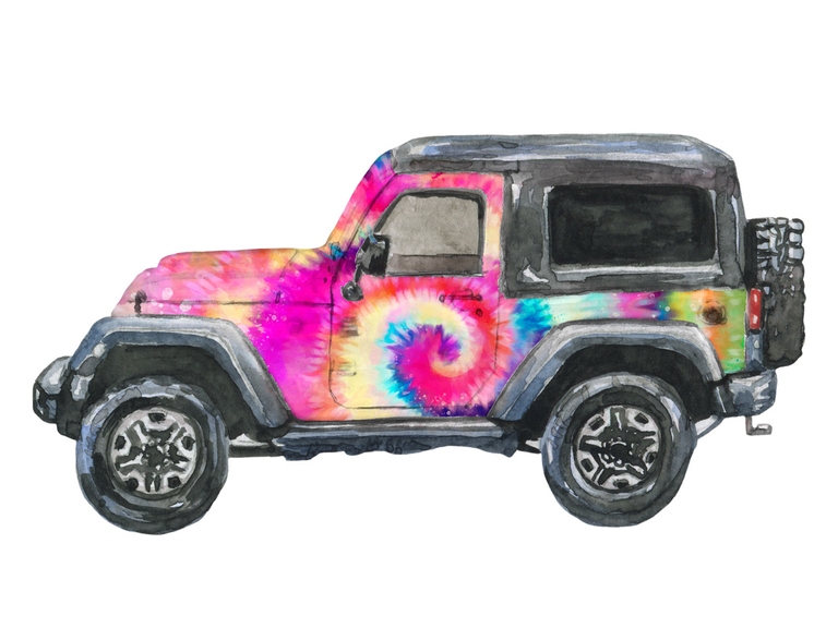 Tie Dye Summer Jeep Sublimation