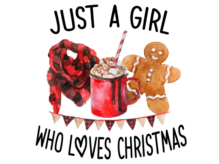 Just A Girl Who Loves Christmas Buffalo Plaid Gingerman