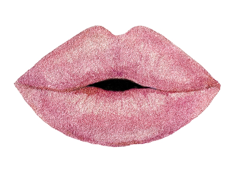 Pink Glitter Lips Dripping Sublimation