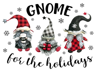 Christmas Gnomes Gnomies Gnome Plaid Sublimation