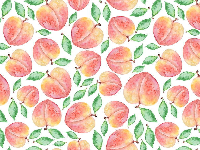 Just Peachy Peach Watercolor Seamless Pattern