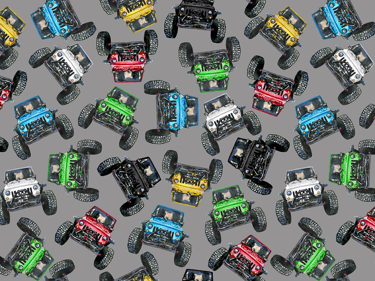 Jeep Off Road Car Truck Watercolor Seamless Pattern