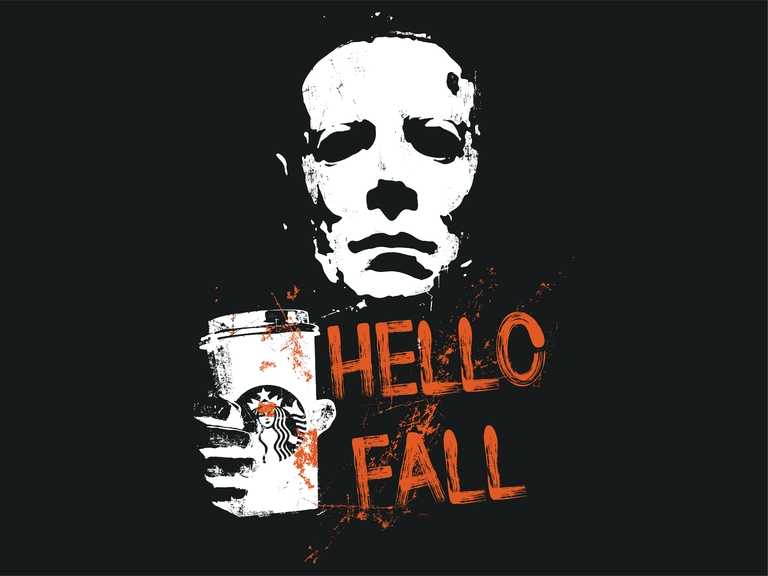 Michael Myers Hello Fall Halloween Horror Movie Grunge