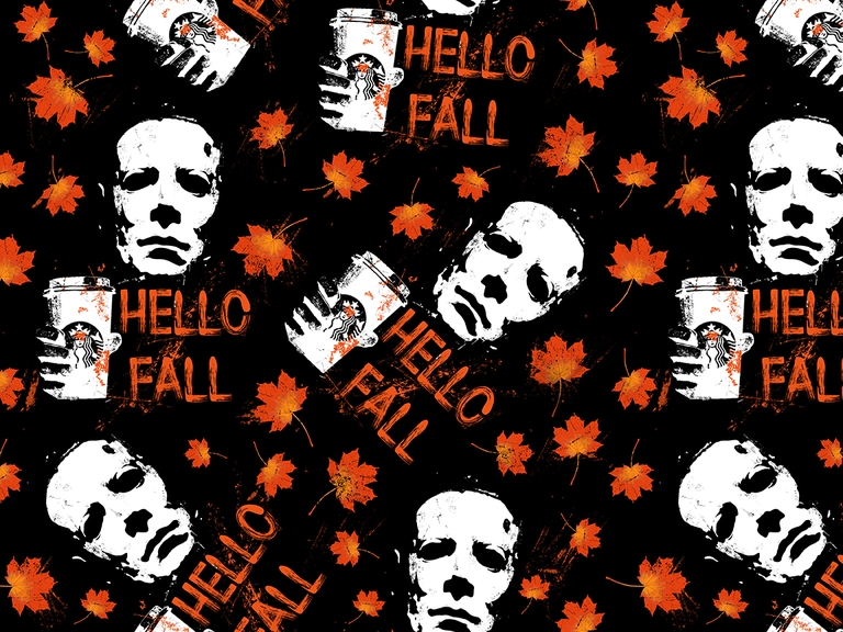 Mike Myers Halloween Movie Horror Seamless Pattern