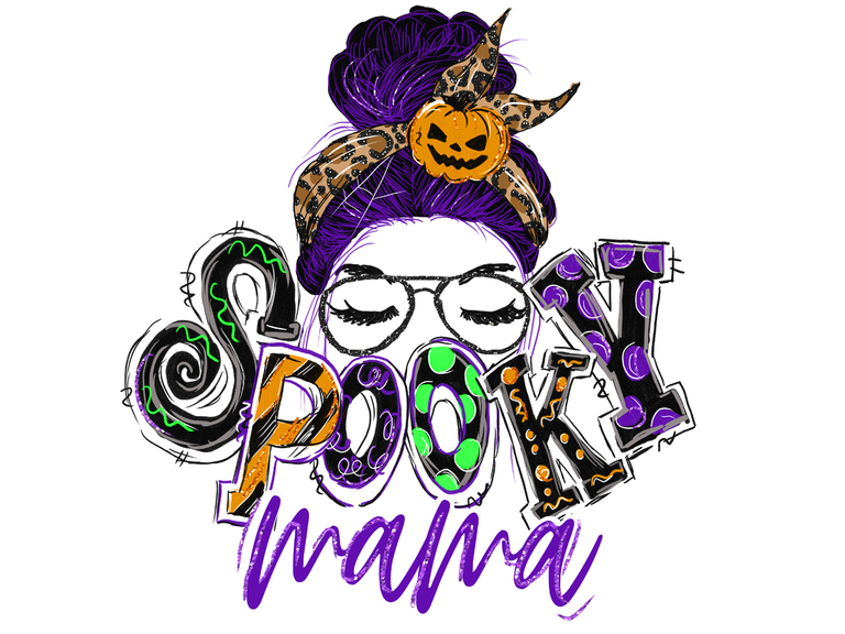 Spooky Mama Halloween Leopard Sublimation
