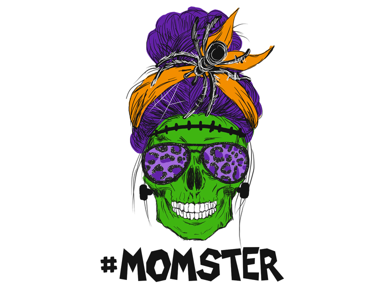 Momster Mama Skull Halloween Sublimation