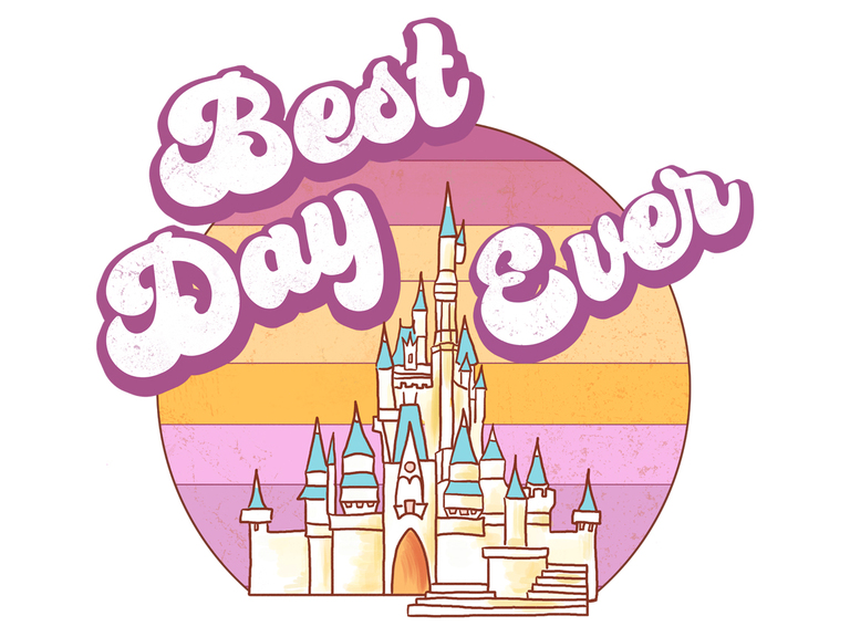 Retro Sunset Castle Pink Disney