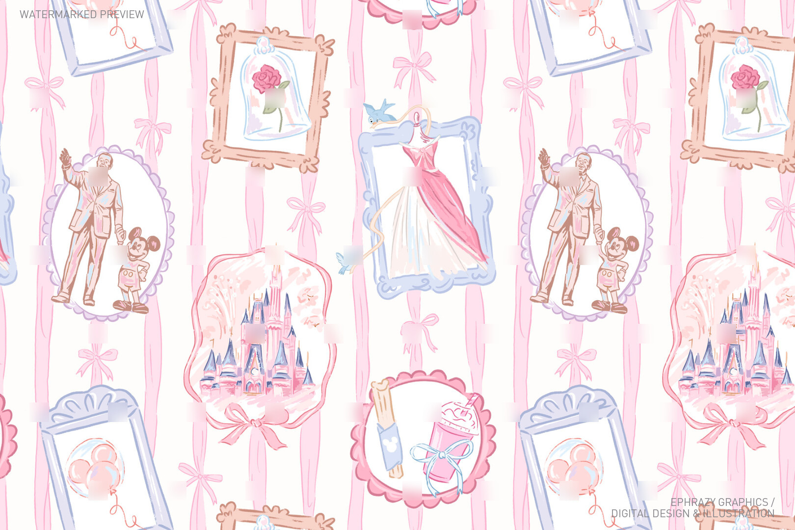 Spring Disney Pink Walt Mickey Partners Bows Magic Kingdom Girly ...