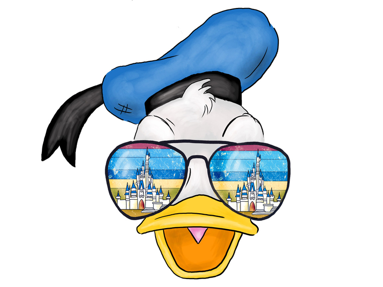 Donald Duck Disney Sunglasses Castle Retro Sunset