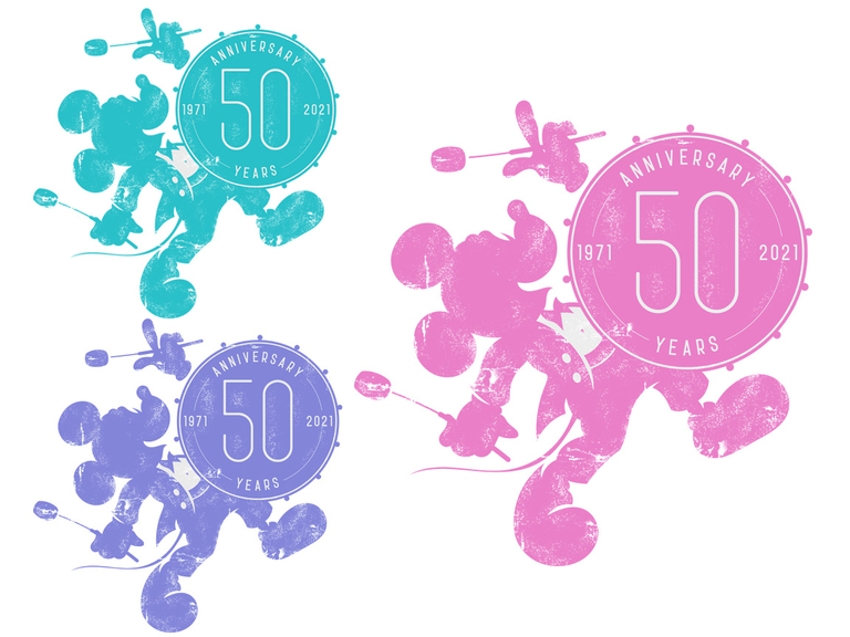 Anniversary Disney Disneyland Mickey 50th Print Printable Digital Clipart Graphics Sublimation