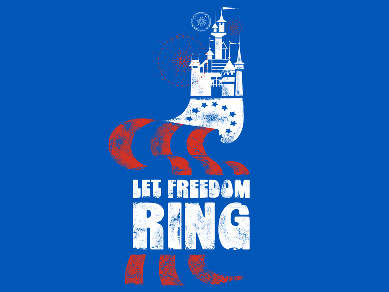 Let Freedom Ring Disney Castle 4th of July Disneyland Print Printable Digital Clipart Graphics Sublimation