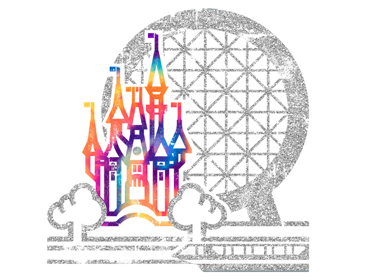 Disney Disneyland Castle Tie Dye Silver Epcot Monorail Print Printable Digital Clipart Graphics Sublimation