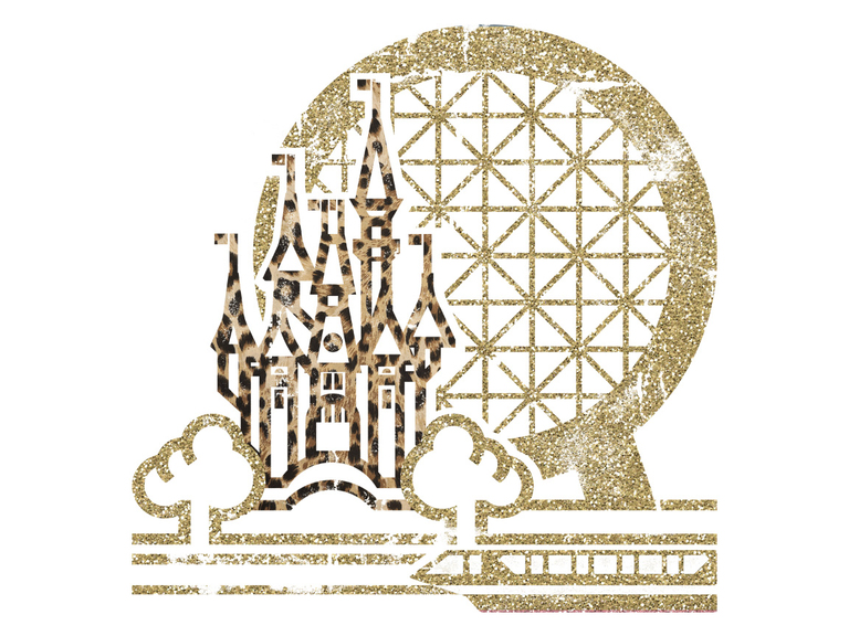 Disney Disneyland Castle Gold Leopard Epcot Monorail