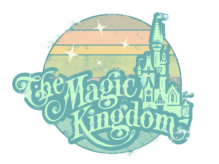 Magic Kingdom Disney Retro Vintage Sunset Lime Green Print Printable Digital Clipart Graphics Download Sublimation