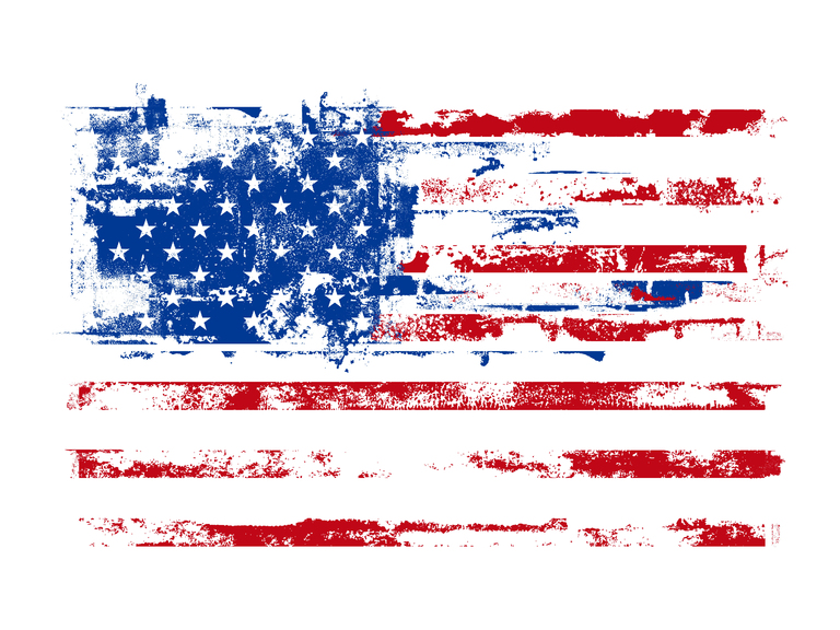 American Flag USA Patriotic US Independence Day Distressed Grunge Illustration SVG Graphics Vector Graphics Digital Clipart