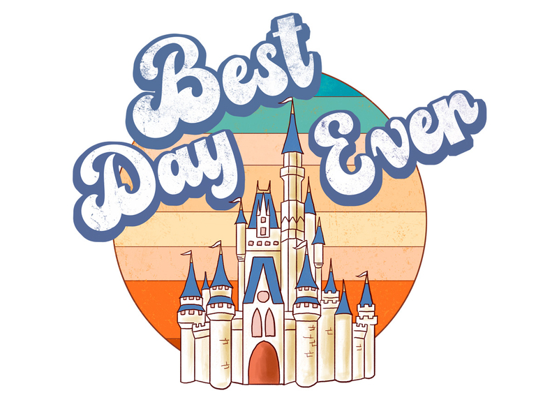 Magic Kingdom Castle Disney Retro Sunset Best Day Ever (005)