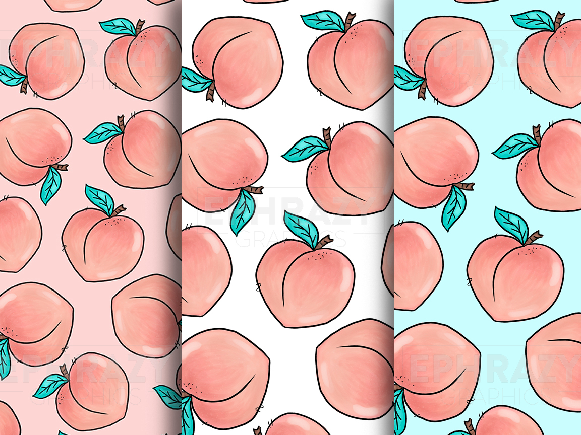 Just Peachy Peach Summer Seamless Pattern - Digital Seamless
