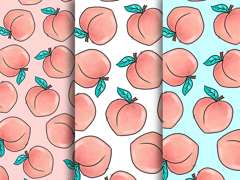 Just Peachy Peach Summer Seamless Digital Download Pattern
