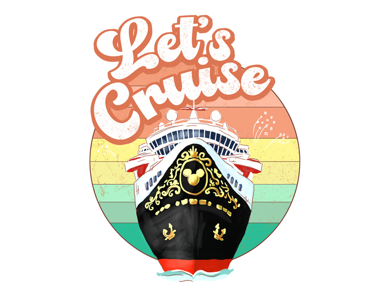 Let's Cruise Disney 2021 Ship Lime Vintage Sunset