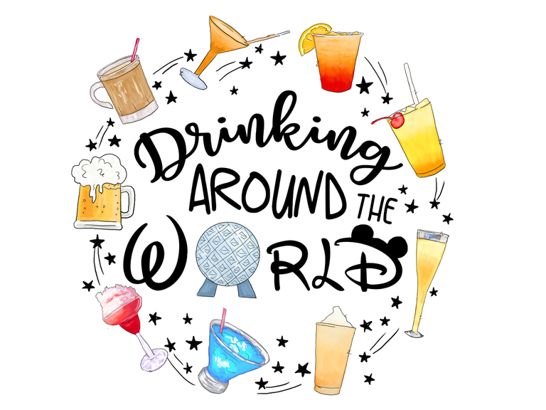 Drinking Around The World Disney Drinks Epcot Print Printable Digital Clipart Graphics Download Sublimation
