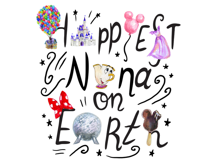 Disney Mickey Happiest Nana On Earth Epcot Print Printable Digital Clipart Graphics Download Sublimation