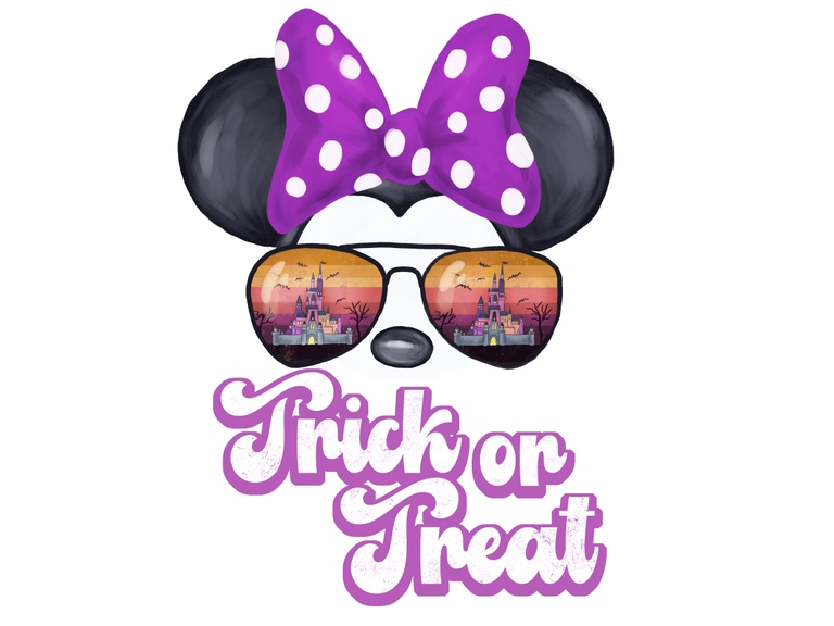 Disney Minnie Halloween Head Sunglasses Trick or Treat Castle Printable Digital Sublimation Png