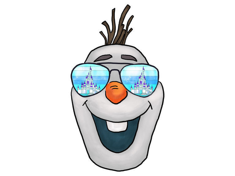 Disney Olaf Frozen Snowman Retro Vintage Sunglasses Sunset Castle Best Day Ever