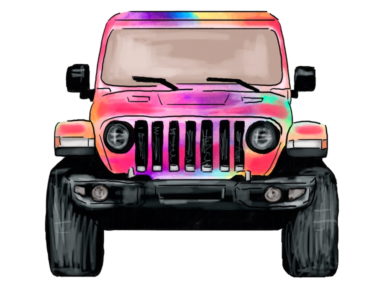 Jeep Wrangler Off Road Tie Dye Summer