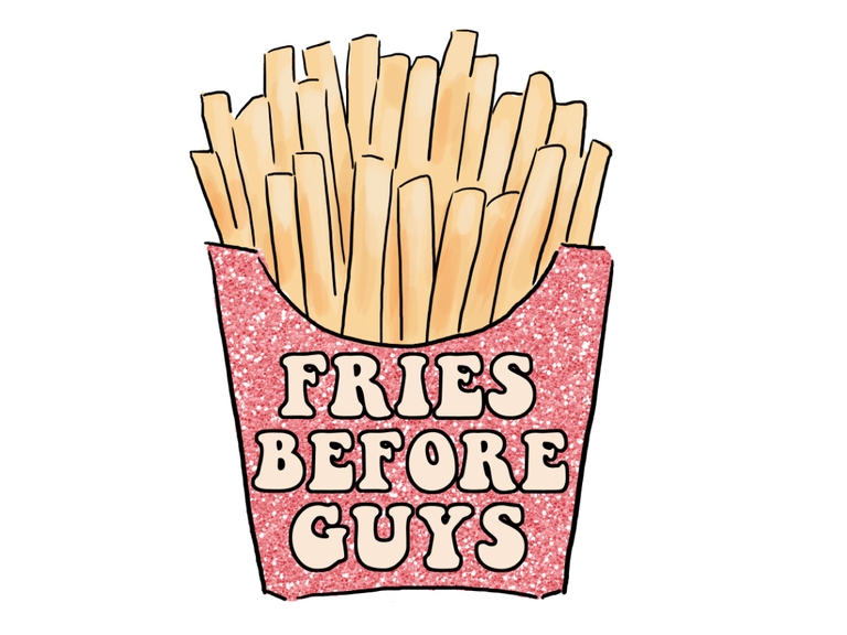 Fries Before Guys Valentine's Day French Print Printable Graphics Sublimation Digital Clipart Png