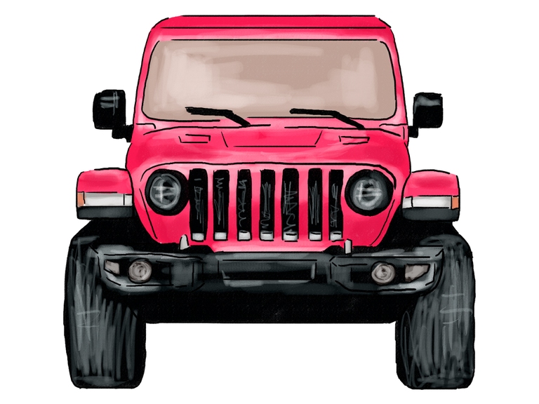 Jeep Wrangler Hot Pink Front