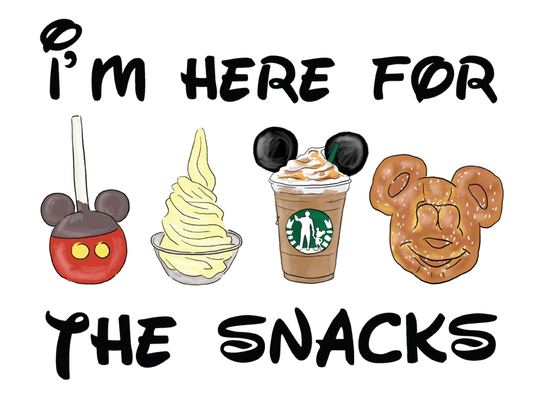 I'm here for the snacks vaffle Mickey Starbucks