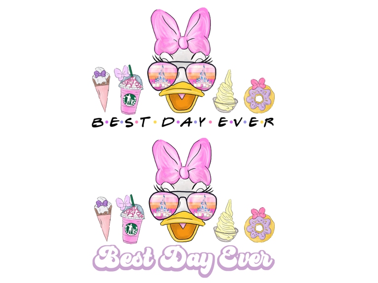 Disney Daisy Duck Sunglasses Retro Snacks Castle Best Day Ever