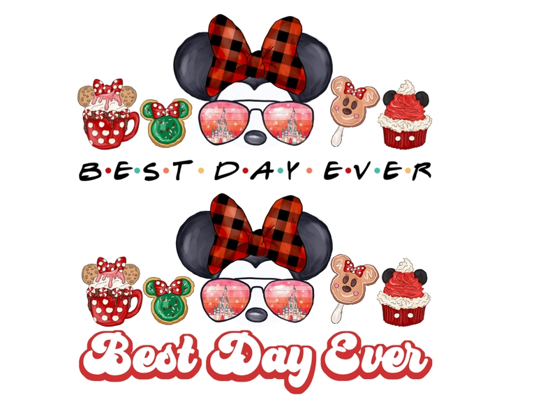 Christmas Minnie Plaid Retro Sunglasses Snacks Castle Digital Sublimation Download Print Printable