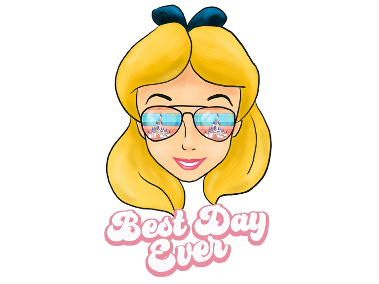 Disney Alice in Wonderland Sunglasses Retro Castle Best Day Ever