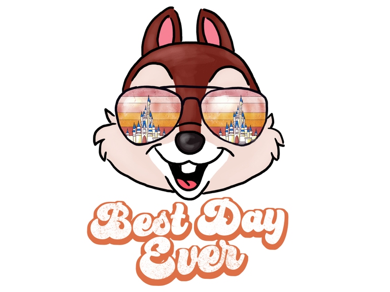 Disney Chip And Dale Castle Sunglasses Retro Sunset Best Day Ever