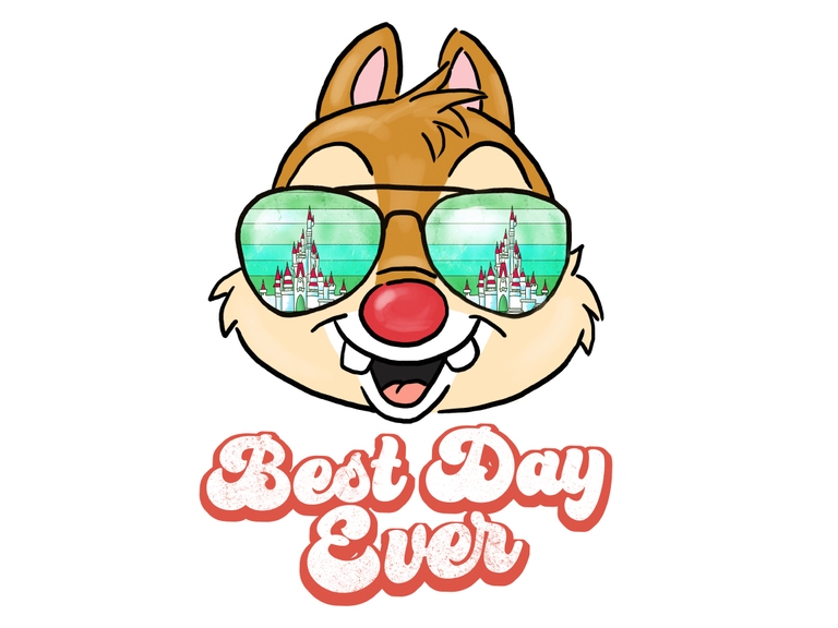 Disney Chip And Dale Castle Sunglasses Retro Sunset Best Day Ever (002)