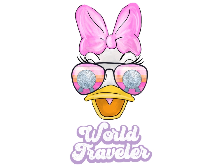 Disney Daisy Duck Epcot World Traveler Castle Sunglasses Retro Sunset Best Day Ever