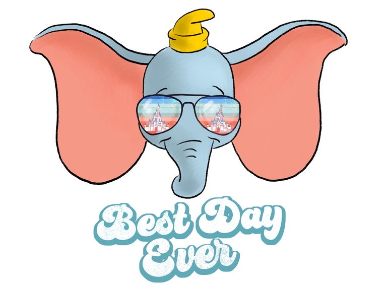 Disney Dumbo Castle Sunglasses Retro Sunset Sublimation Digital Download Png Printable Print