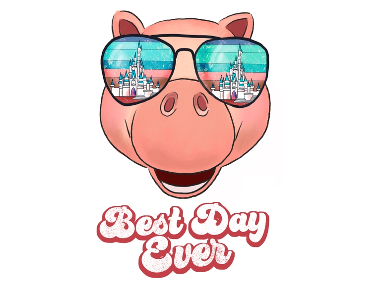 Disney Hamm Pig Toy Story Castle Sunglasses Retro Sunset Sublimation Digital Download Png Printable