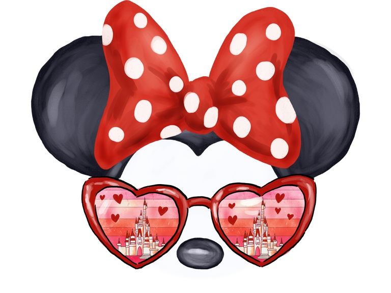 Disney Valentine Day Minnie Heart Castle Sunglasses Retro Sunset Best Day Ever