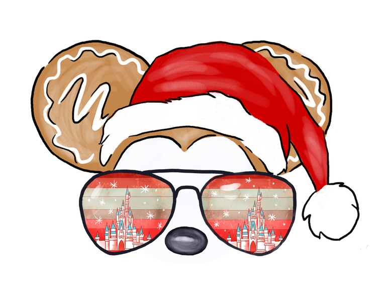 Disney Christmas Gingerbread Mickey Candy Castle Sunglasses Sunset Sublimation Digital Download
