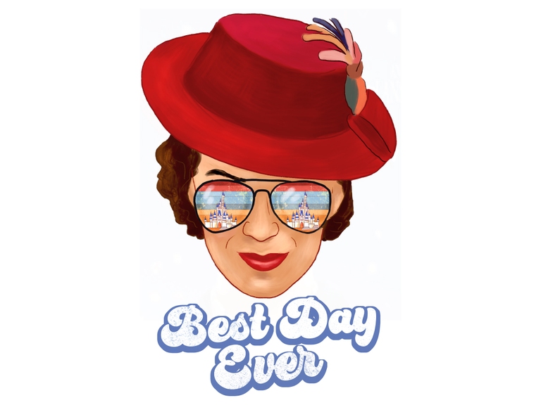 Disney Mary Poppins Sunglasses Retro Sunset Castle Best Day Ever