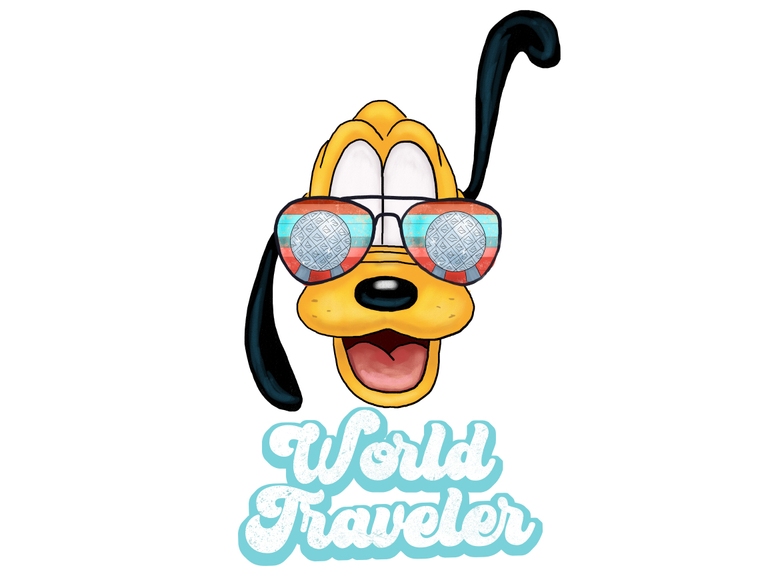 Disney Pluto World Traveler Epcot Sunglasses Retro Sunset Best Day Ever